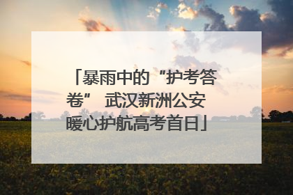 暴雨中的“护考答卷” 武汉新洲公安暖心护航高考首日